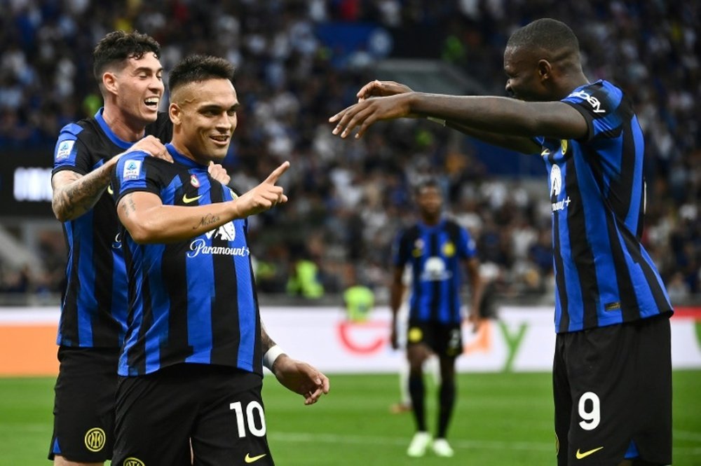Martinez netted a brace while Marcus Thuram scored his first goal for Inter on Sunday. AFP