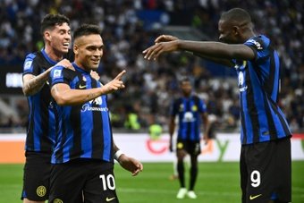 Marcus Thuram scored his first Serie A goal on Sunday as Inter Milan thumped Fiorentina 4-0 and moved level with AC Milan at the top of Serie A.