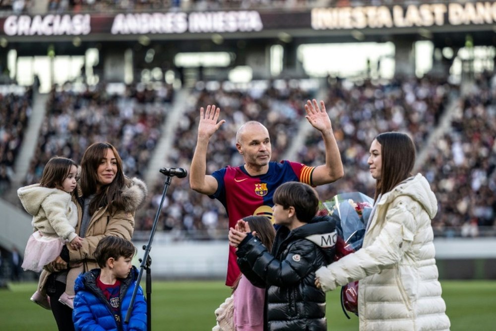 Spanish football legend Andres Iniesta says goodbye in Tokyo. AFP