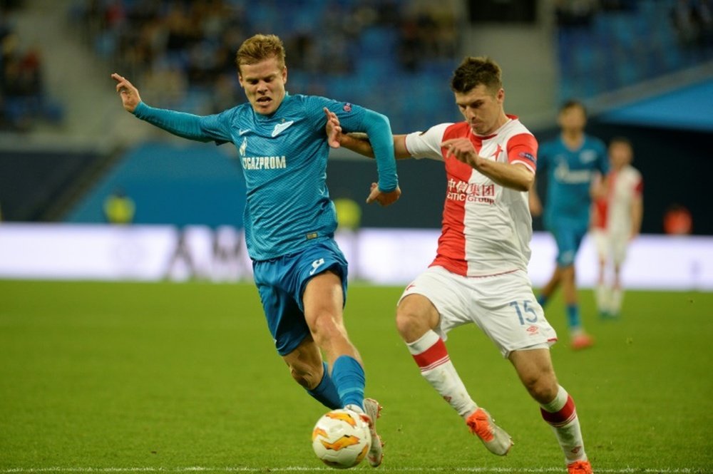 Alexander Kokorin (L) has not played for Zenit since leaving jail. AFP