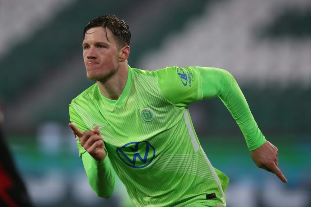 Weghorst scored twice in Wolfsburg's 4-0 win over Sandhausen. AFP