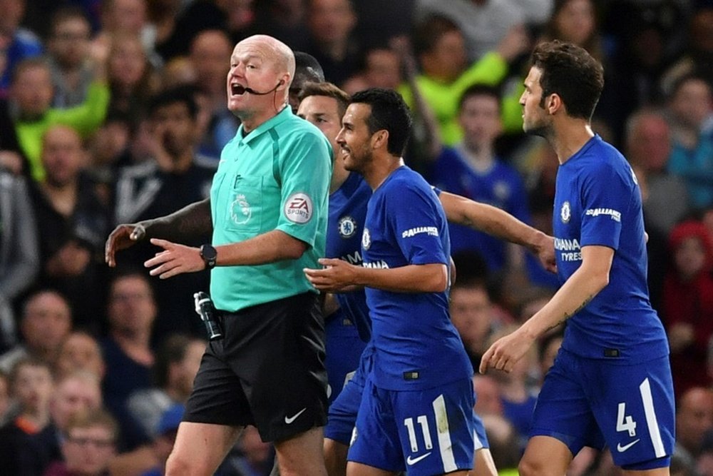 The Chelsea players weren't happy with the amount of stoppage time. AFP