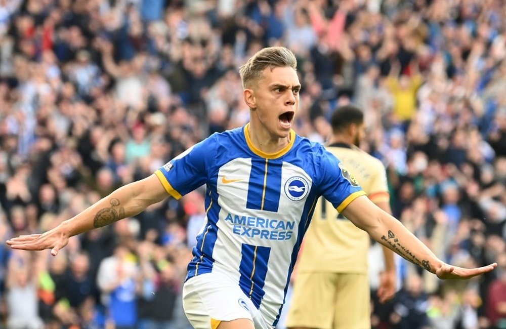 Brighton midfielder Leandro Trossard will miss the Premier League match against Liverpool. AFP