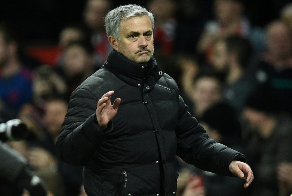 Manchester United manager Jose Mourinho, pictured, remained unfazed after an unexpected call interrupted his weekly sessions with the media on January 13, 2017
