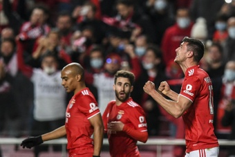 Benfica knocked out Barca after beating Dynamo Kiev 2-0. AFP