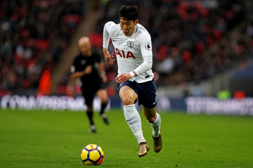 Son was on target in the convincing victory. AFP