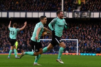 Brighton ran out 2-3 winners at Everton in the Premier League. AFP