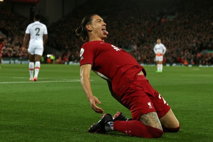 Darwin Nunez scored as Liverpool defeated West Ham. AFP