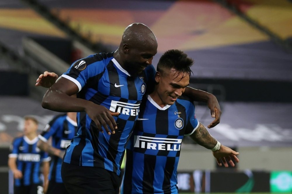 Romelu Lukaku and Lautaro Martinez both scored braces in Inter's 5-0 win over Shakhtar. AFP