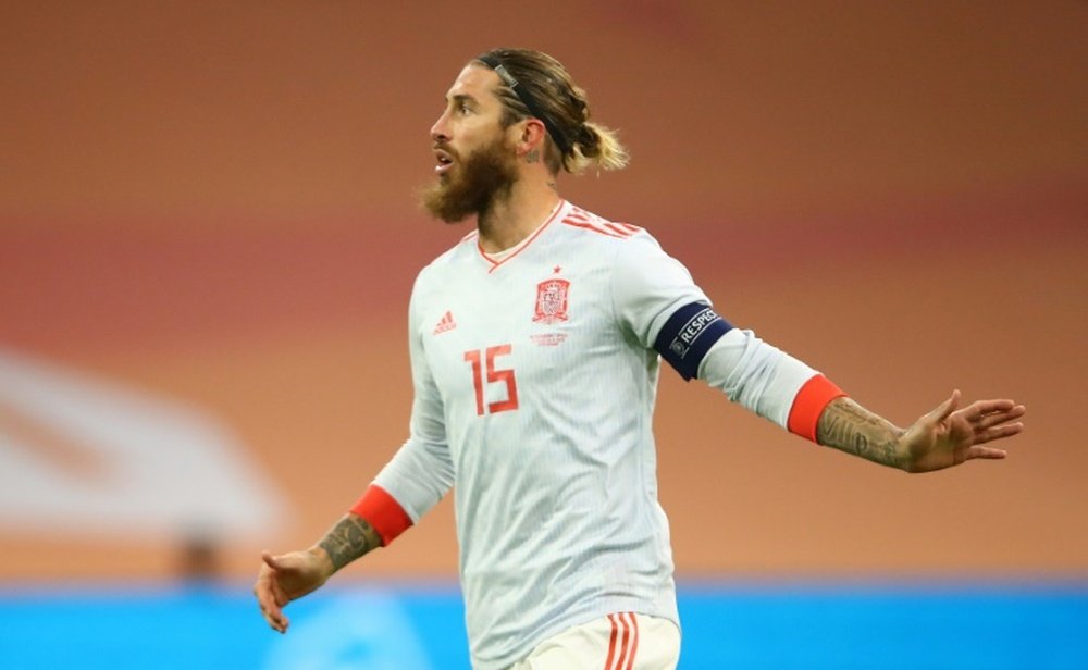 Sergio Ramos is set to make history for Spain v Switzerland. AFP