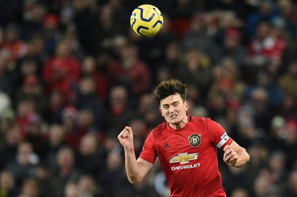 Maguire was frustrated with United's defence v Aston Villa. AFP