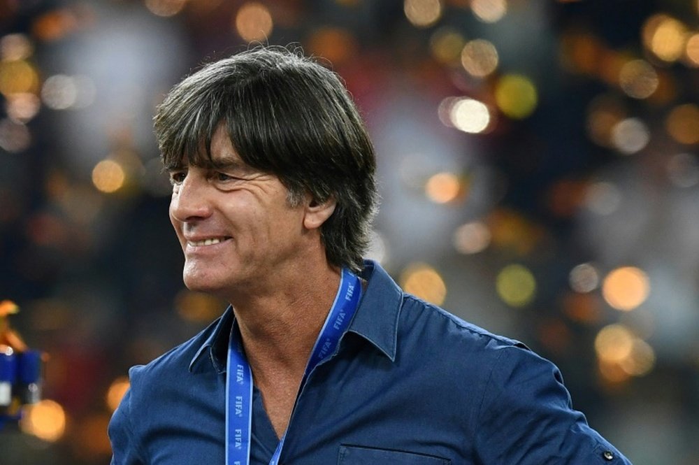 Germanys coach Joachim Loew reacts after Germany beat Chile in the Confederations Cup final