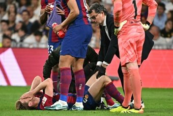 De Jong suffered an ankle sprain in 'El Clasico' in La Liga at the weekend. AFP