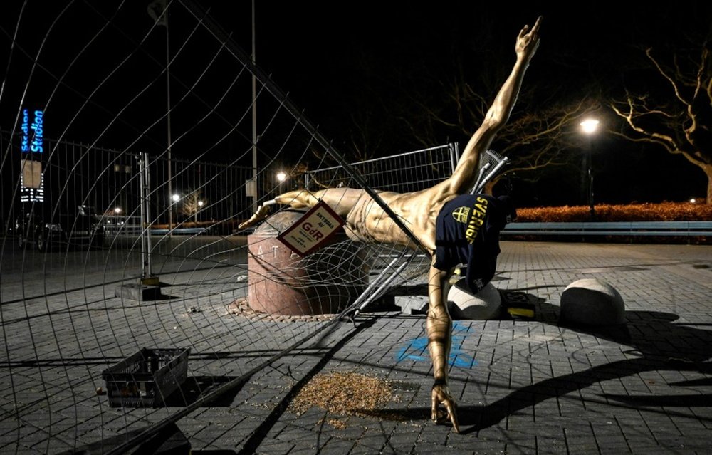 Ibrahimovic's statue will stay in Malmo despite being vandalised repeatedly. AFP
