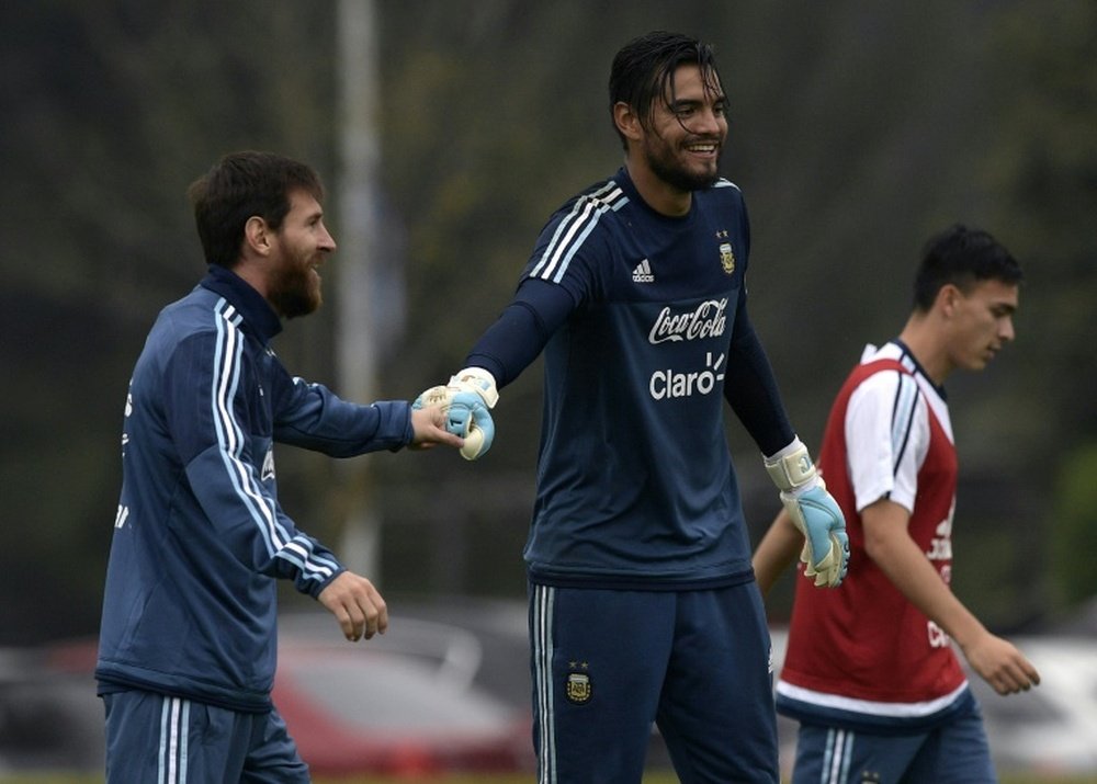 Sergio Romero says Argentina must fight without Messi against Brazil. AFP