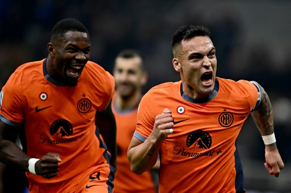 Lautaro Martinez (R) Marcus Thuram were both on target on Friday night. AFP