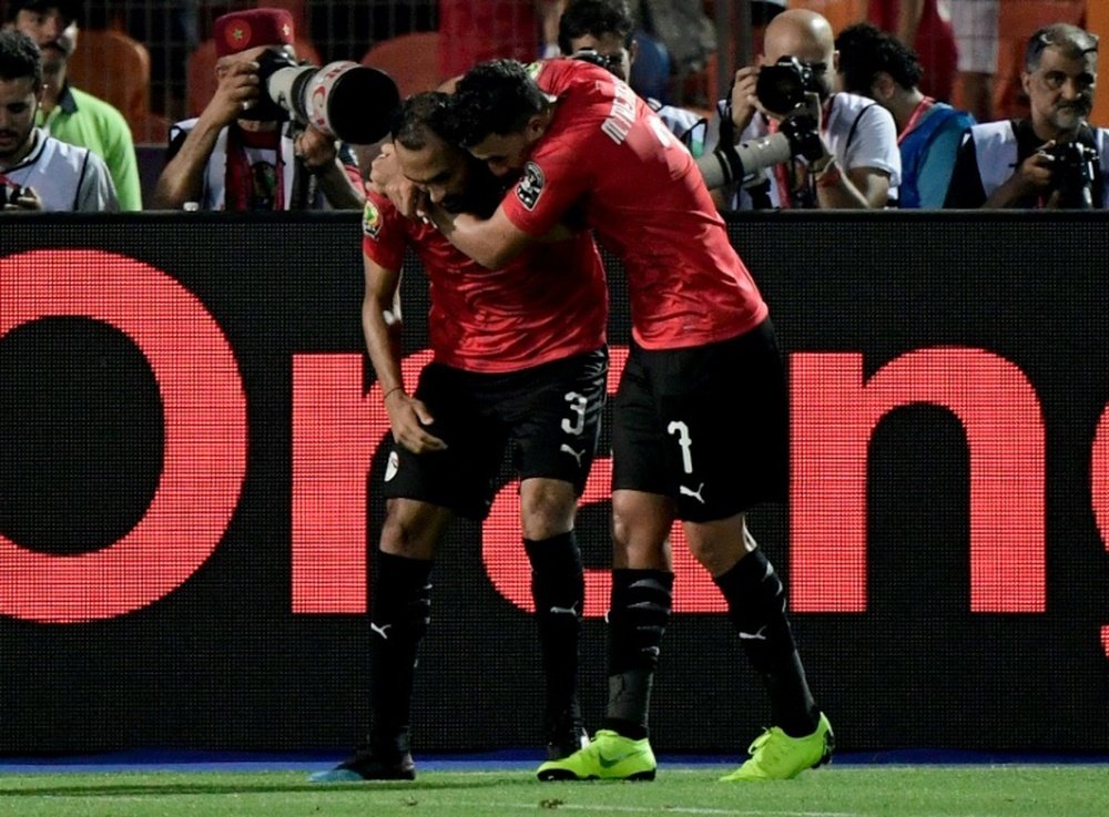 Elmohamady and Trezeguet starred as Egypt eased through the group stages. AFP