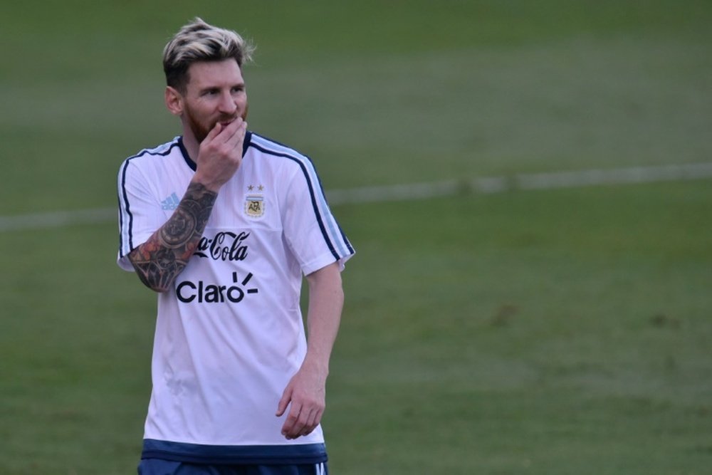 Argentinas national footballer Lionel Messi, seen November 8, 2016, endured turbulence during a flight from Buenas Aires to San Juan for a World Cup qualifier with the rest of his team