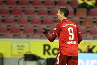 Robert Lewandowski netted a hat-trick as Bayern won 0-4 at Cologne. AFP