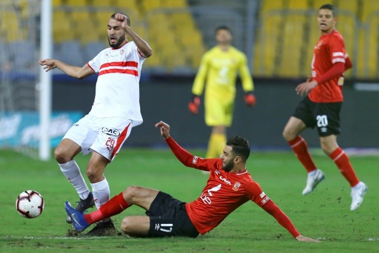 The derby was played in front of an empty stadium. AFP