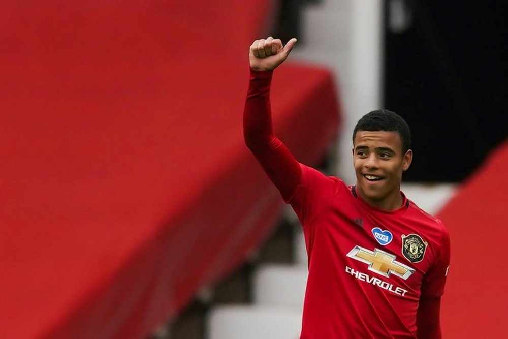 Mason Greenwood scored twice as Man Utd climbed into the top four. AFP