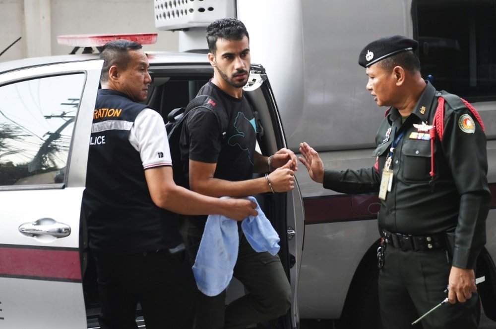 Hakeem Alaraibi continues to be detained in Thailand. AFP