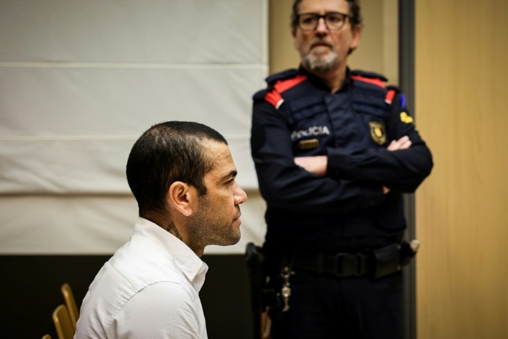Alves was sentenced to four-and-a-half years for raping a young woman. AFP