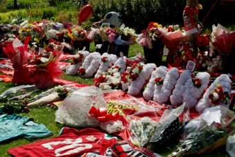 Floral tributes have been paid to Diogo Jota at Liverpools Anfield stadium. AFP