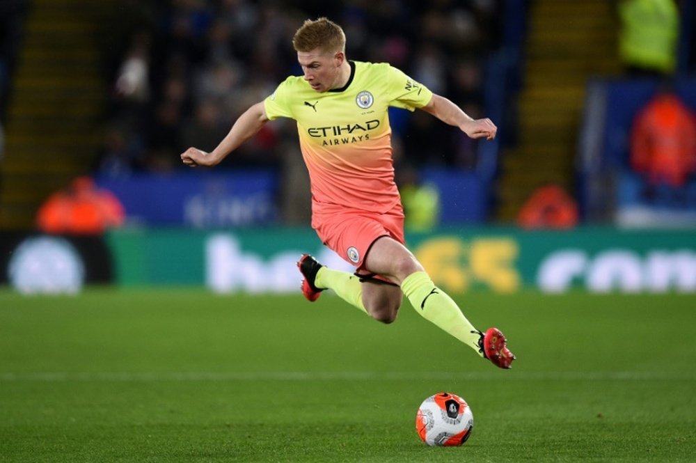 Kevin de Bruyne reckons the Premier League season will resume soon. AFP