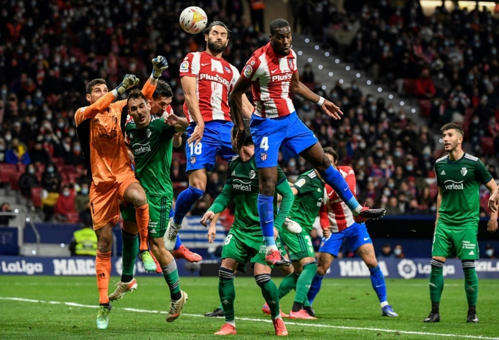 Atletico Madrid's Felipe headed in a late winner against Osasuna on Saturday. AFP