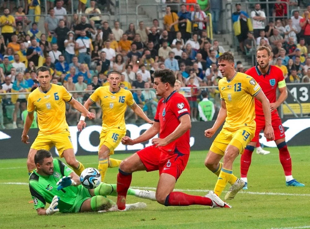 England lead the group on 13 points with Ukraine on seven. AFP