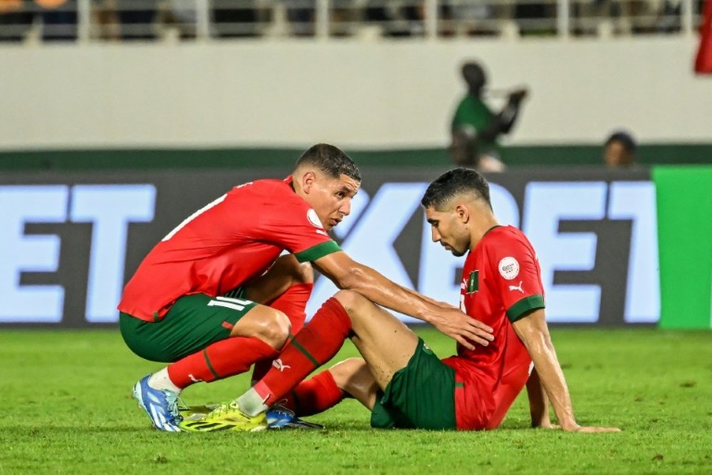 Hakimi missed a crucial late penalty in his teams 2-0 defeat to South Africa. AFP