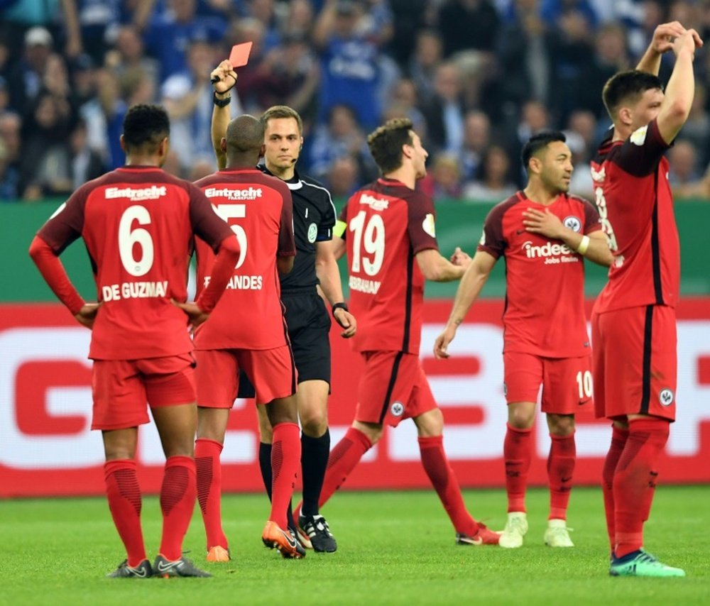 Fernandes was sent off after just 33 seconds on the pitch. AFP