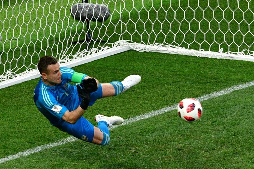 Igor Akinfeev was key in Russia's World Cup run to the quarter-finals. AFP