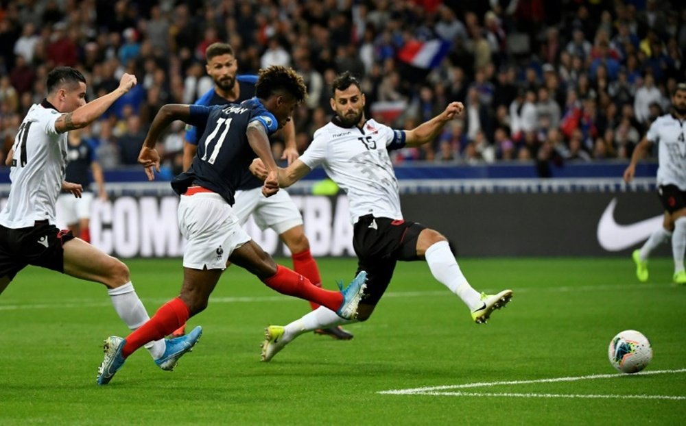 Kingsley Coman set France on the way to a comfortable victory. AFP