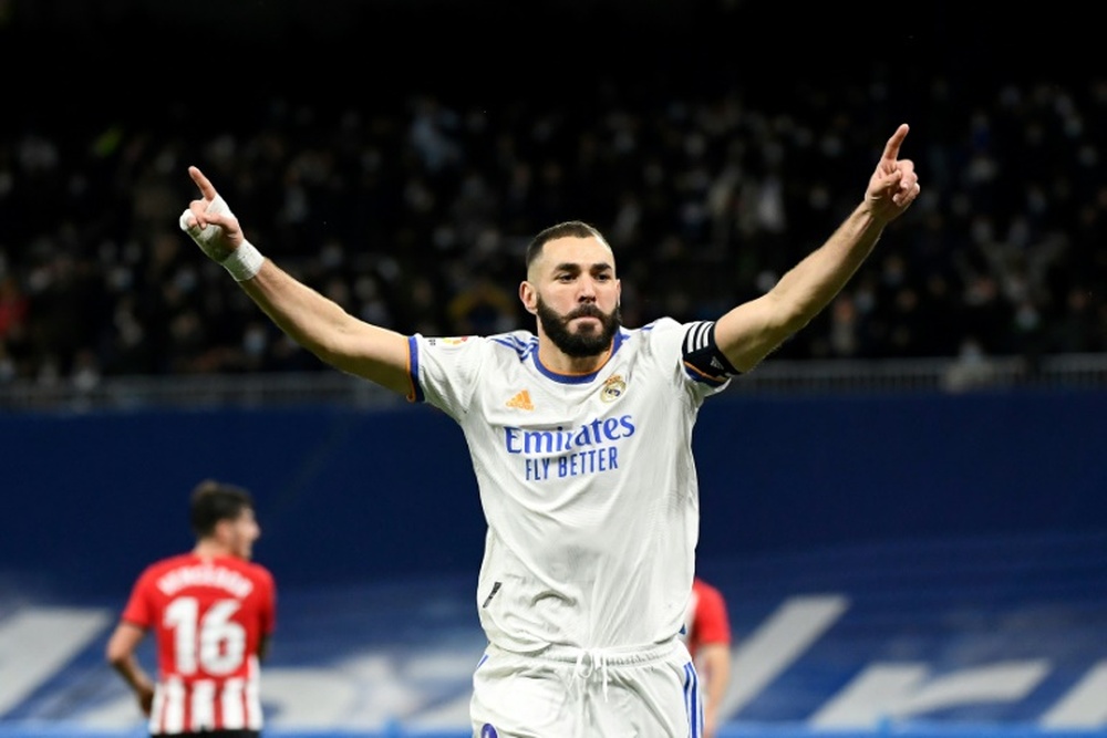 Karim Benzema scored the winner for Real Madrid against Athletic Bilbao in La Liga. AFP