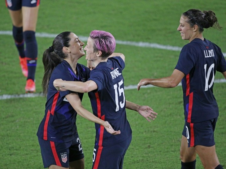 Rapinoe brace boosts US in 6-0 SheBelieves Cup win over Argentina.