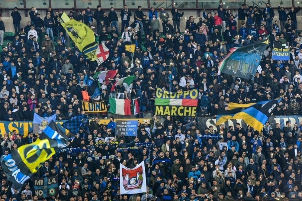 Hardcore Inter group deny Cagliari fans were racist towards Romelu Lukaku. AFP