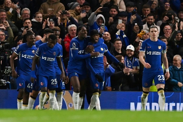 Madueke gave the Blues the victory in the 89th minute. AFP