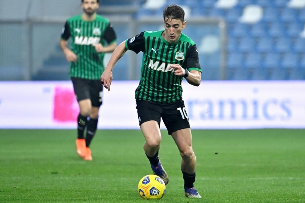 Filip Djuricic saw red for Sassuolo and SPAL beat them 0-2. AFP