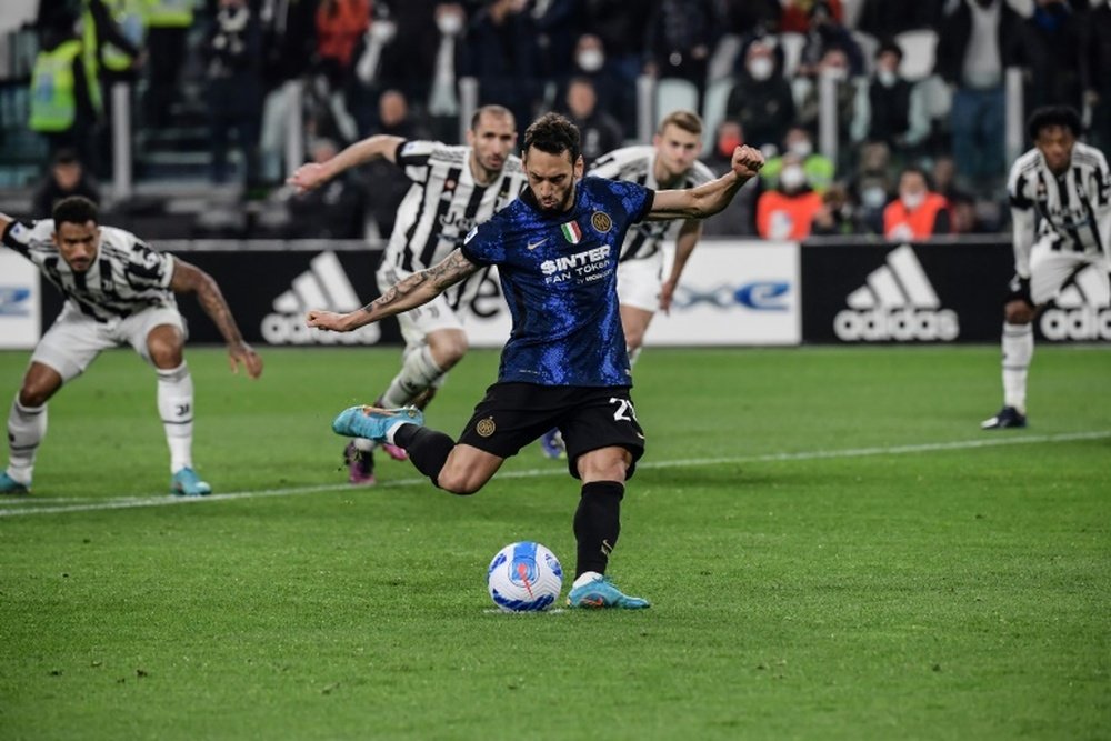 A Calhanoglu penalty gave Inter Milan victory at Juventus. AFP