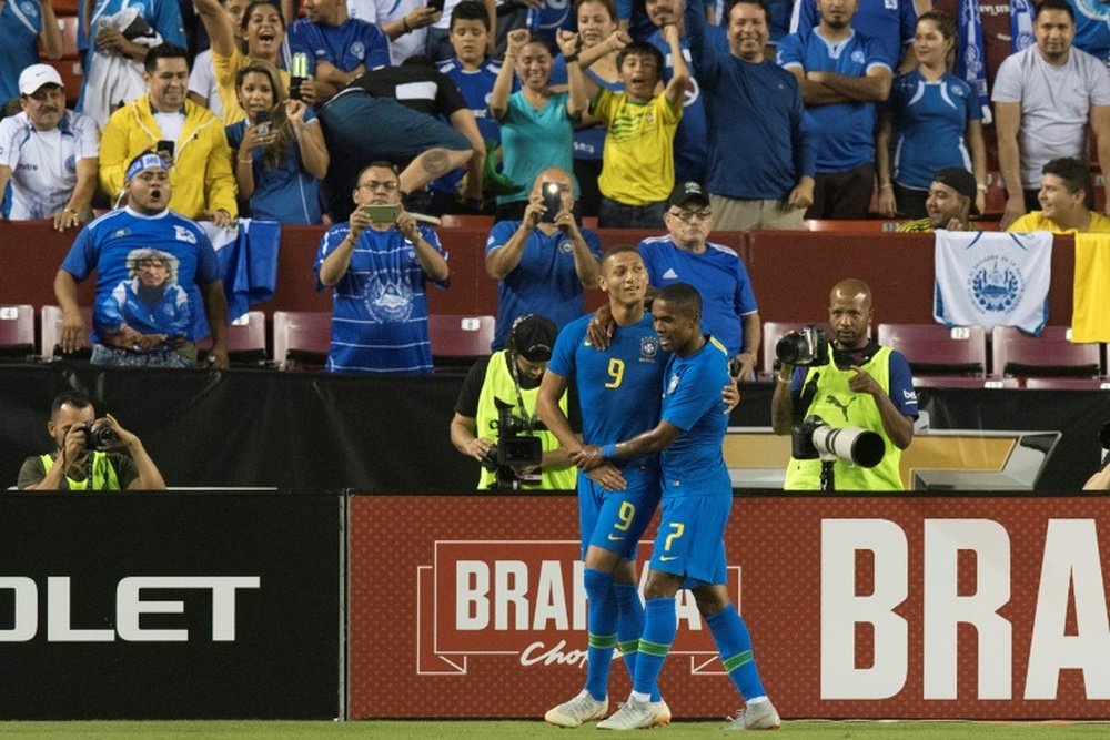 Richarlison scored twice as Brazil cruised to victory over El Salvador. AFP