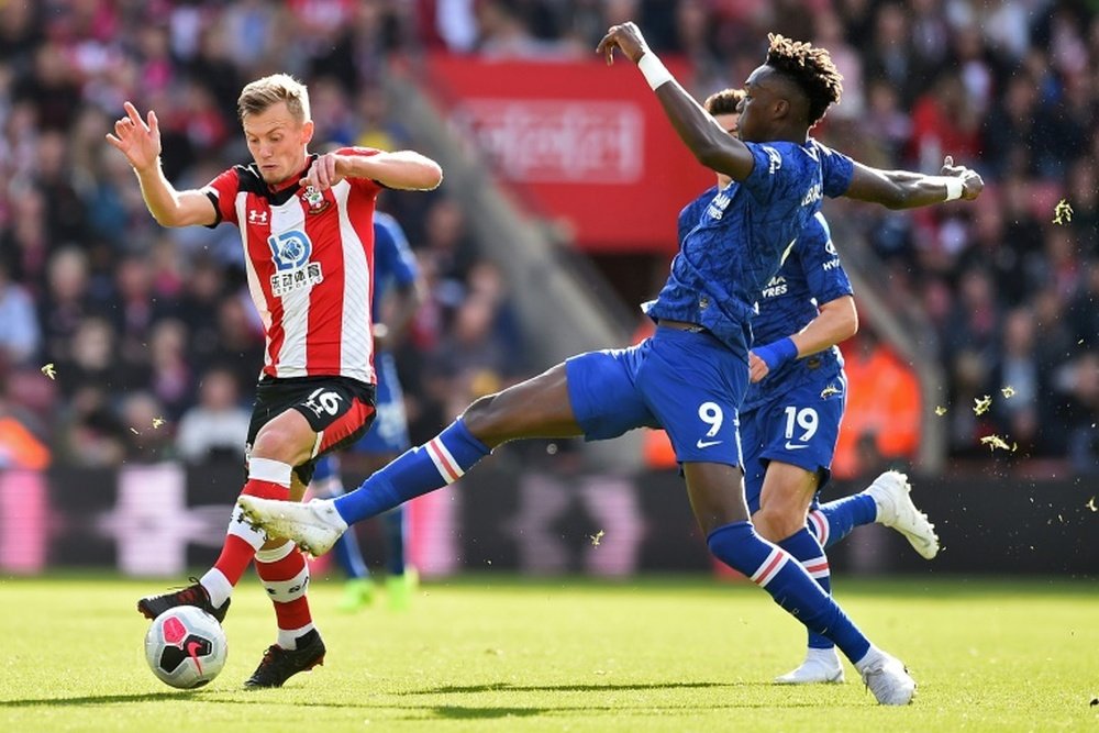 Chelsea striker Tammy Abraham netted in the win at Southampton. AFP