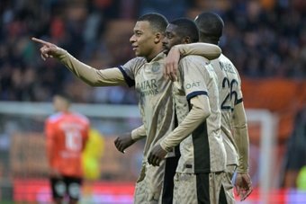 Paris Saint-Germain could be confirmed as French Ligue 1 champions once again later on Wednesday after Ousmane Dembele and Kylian Mbappe both scored twice in a 4-1 win at Lorient.