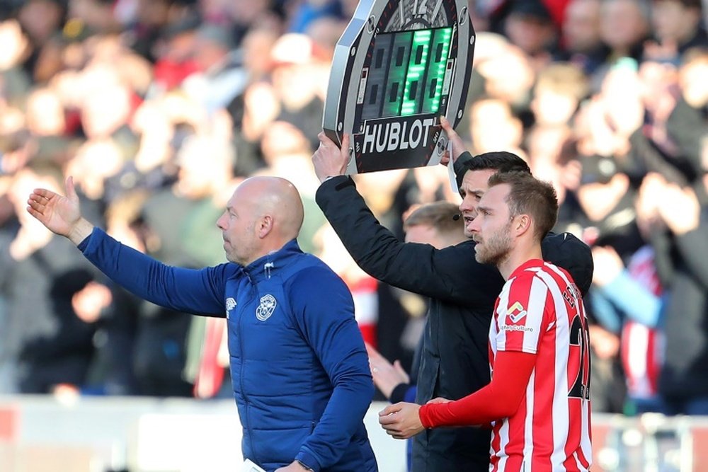 Eriksen return in Brentford's defeat to Newcastle. AFP