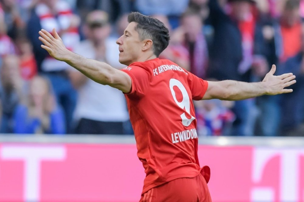 Lewandowski got a Bundesliga record in Bayern's win over Union Berlin. AFP