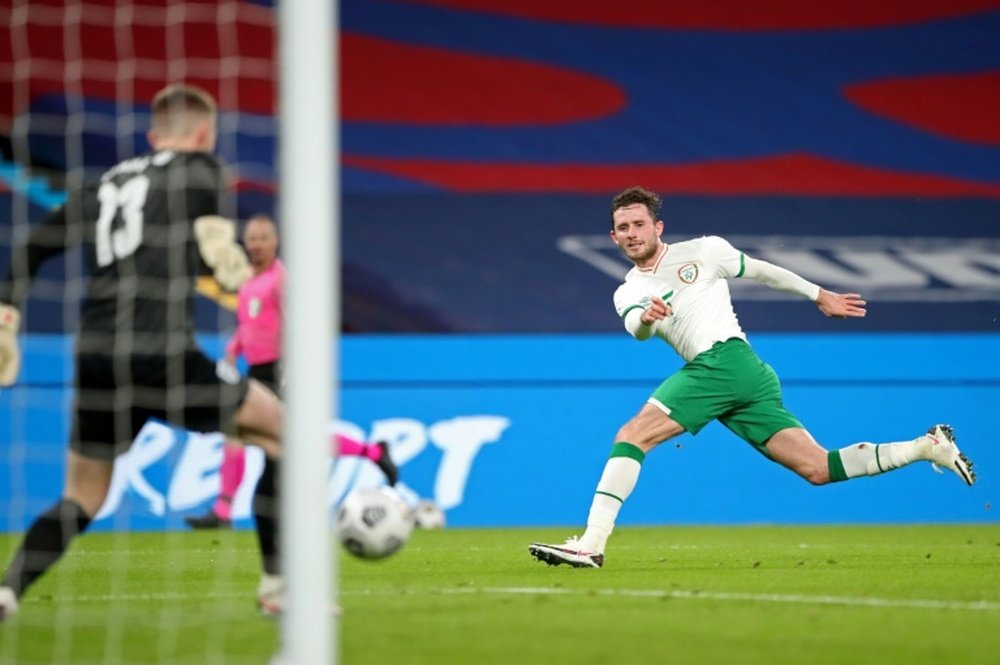 Positive test - Republic of Ireland midfielder Alan Browne (R) against England on Thursday. AFP