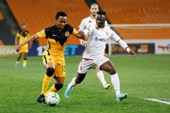 Ngcobo (L) got a goal and an assist as Kaizer Chiefs won 2-0. AFP