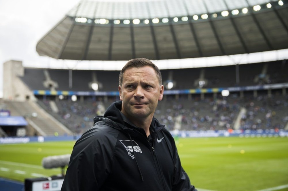Hertha Berlin head coach Pal Dardai joked that his team were 'cursed'. AFP