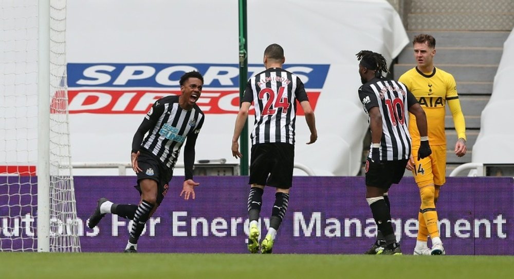 Joe Willock (L) struck to give Newcastle a 2-2 draw v Tottenham. AFP